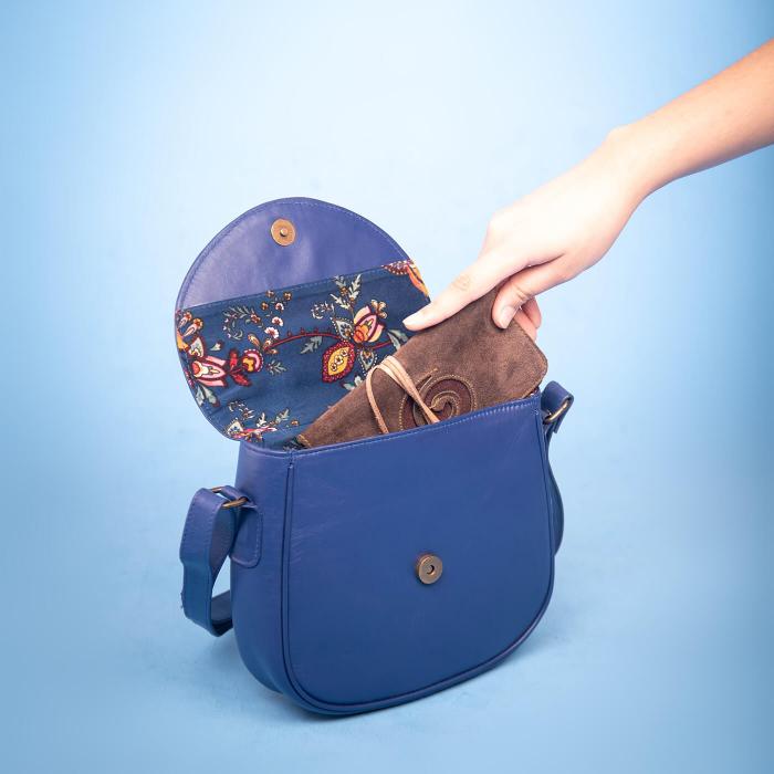 Vintage Phone U Sling Bag in Royal Blue