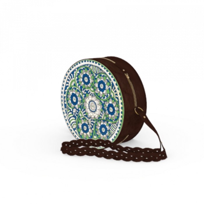 Lotus Bliss & Mirror Peacock Occasion Round Bag