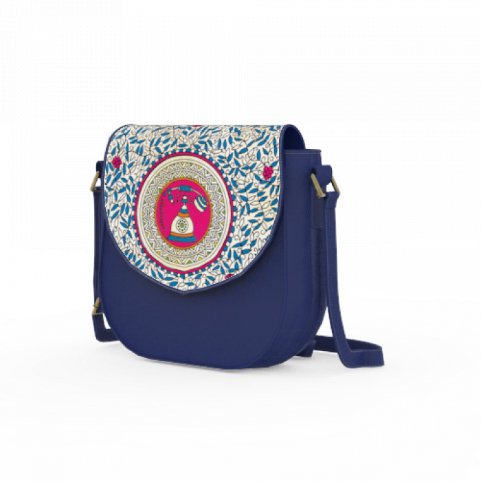 Vintage Phone U Sling Bag in Royal Blue