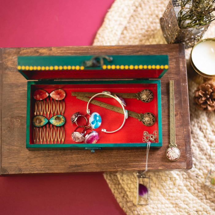 Madhubani Peacock Design Trinket Box