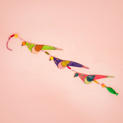Bird Hangings - Green, Blue and Pink