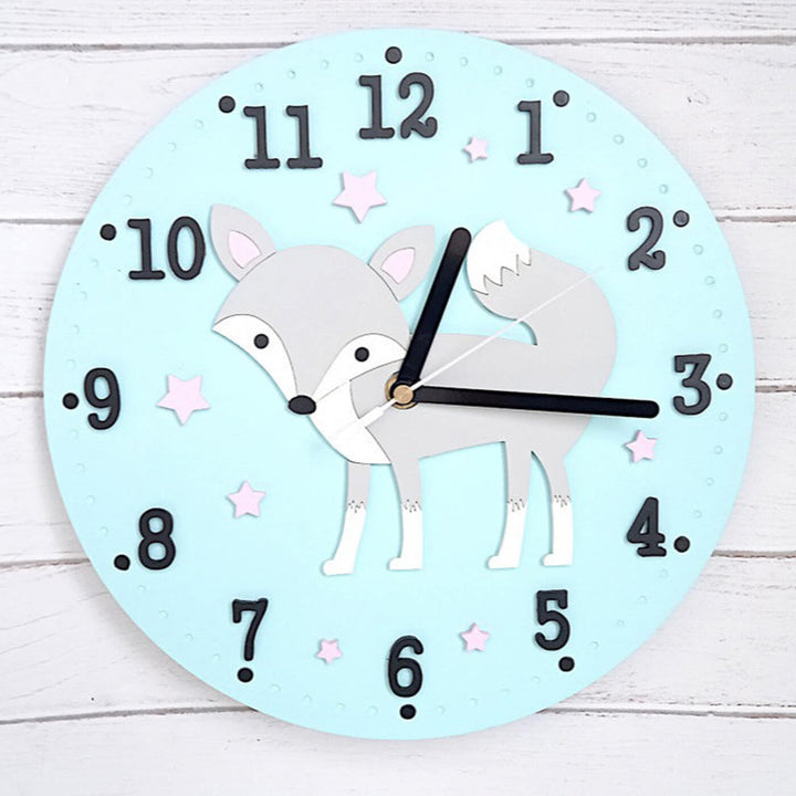 Racoon Themed Wall Clock for Kids