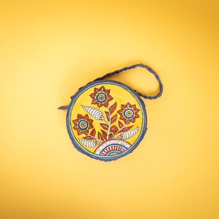 Passion Flower Occasion Round Bag in Royal Blue