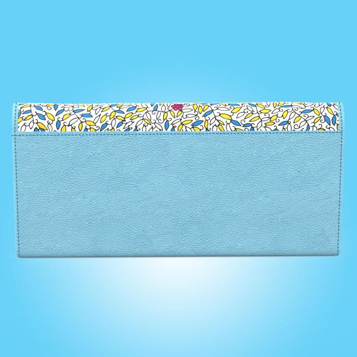 Light Blue Wallet with Vintage Phone Art