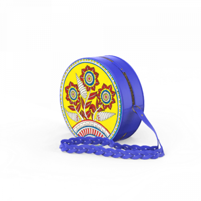 Passion Flower Occasion Round Bag in Royal Blue