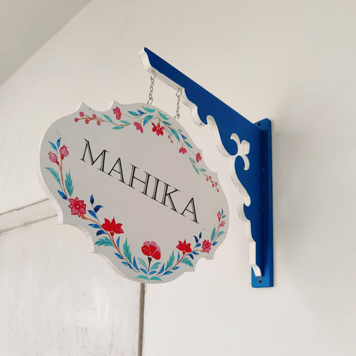 Hand-painted Victorian Double Sided Hanging Nameplate