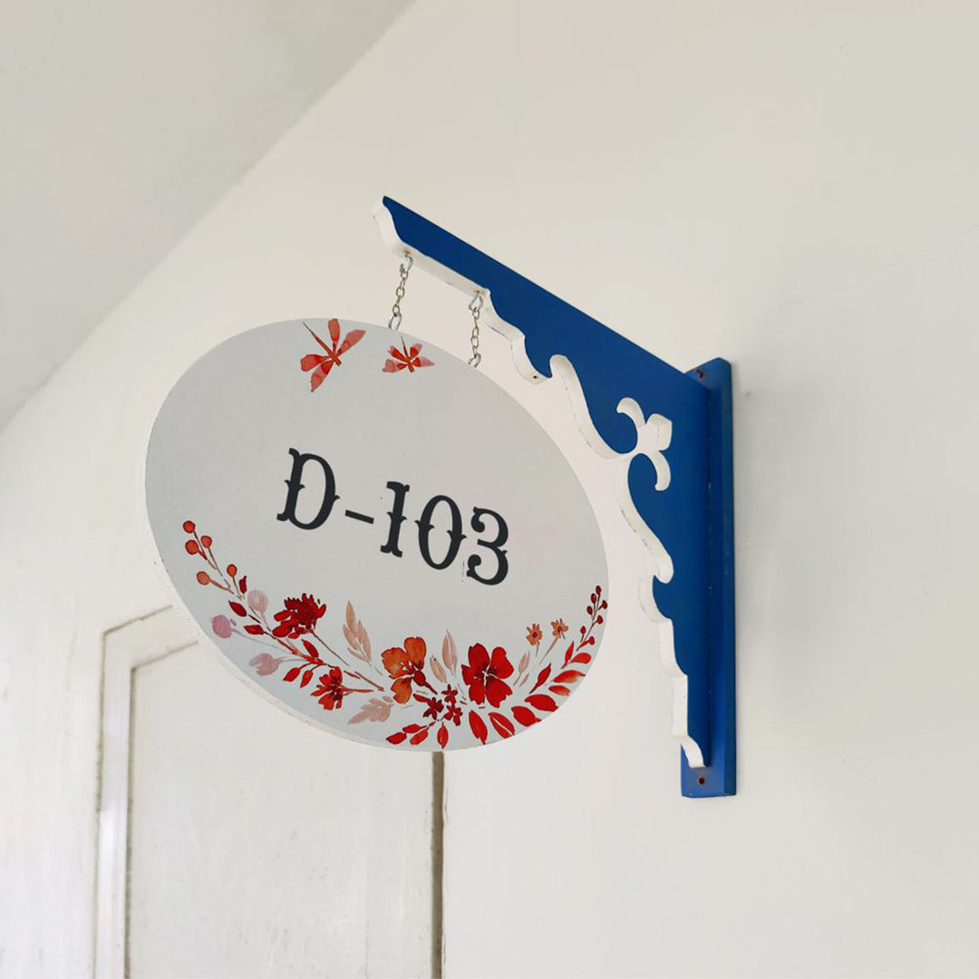 Hand-painted Oval Double Sided Hanging Nameplate