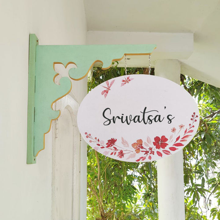 Hand-painted Oval Double Sided Hanging Nameplate