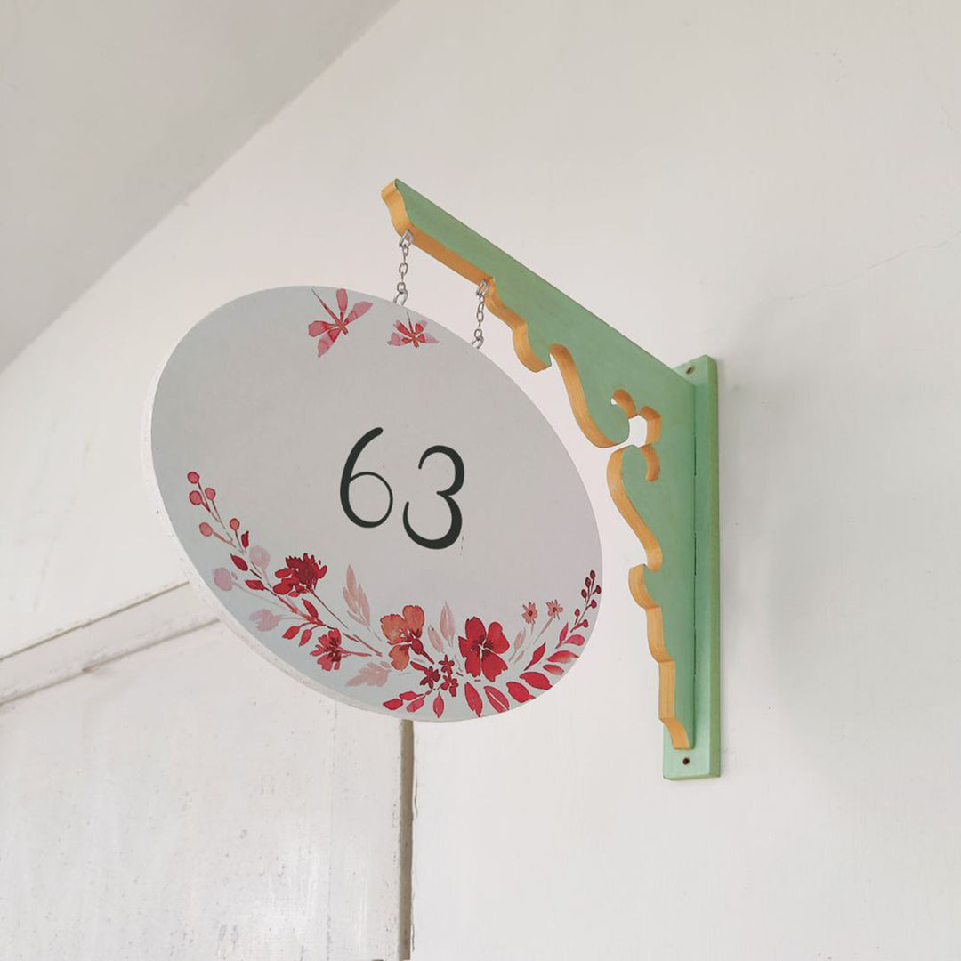 Hand-painted Oval Double Sided Hanging Nameplate