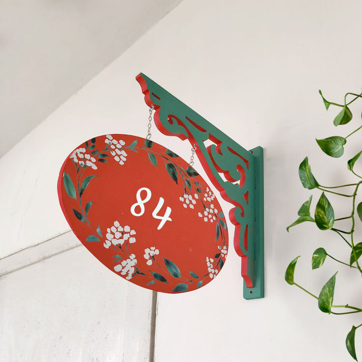 Hand-painted Oval Double Sided Hanging Nameplate