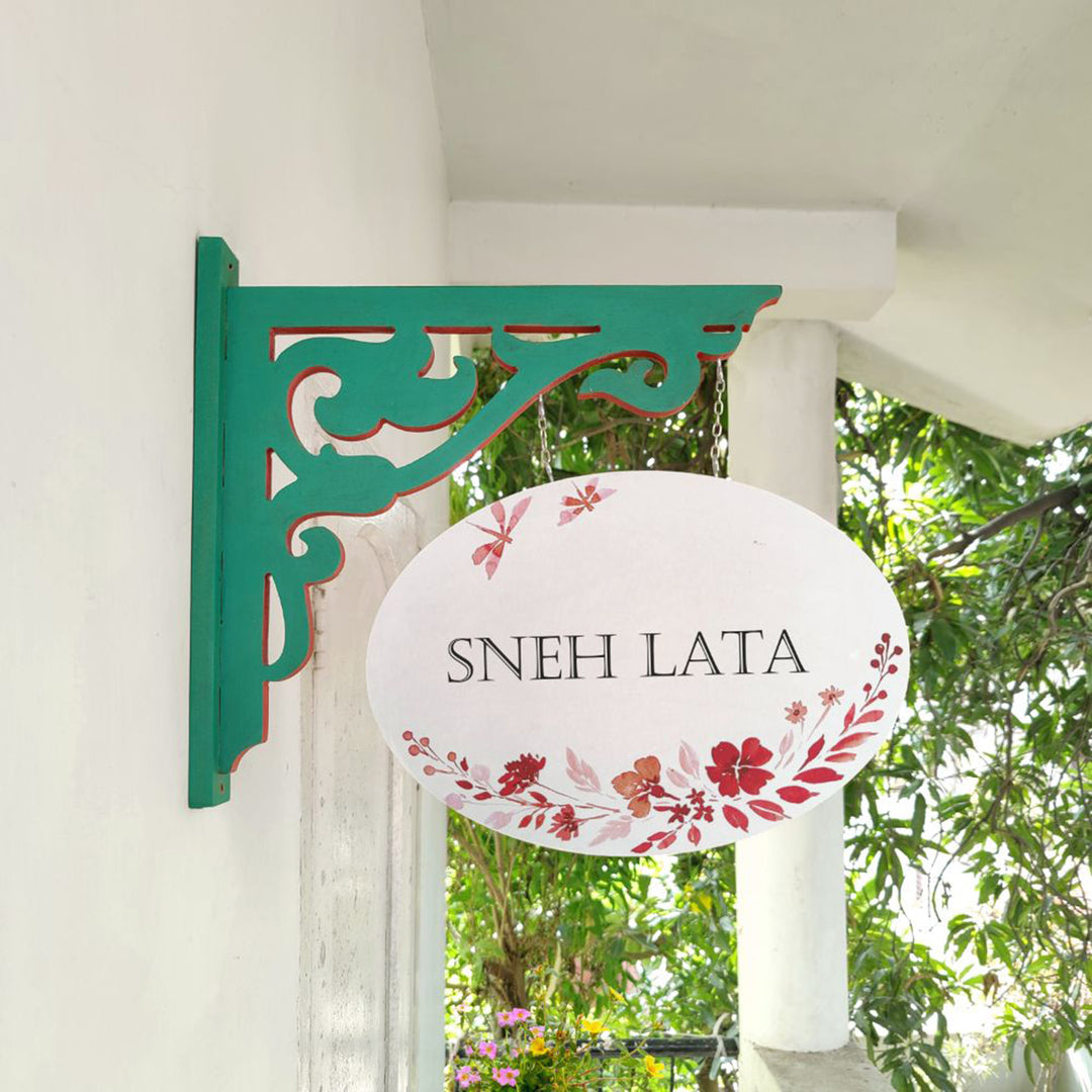 Hand-painted Oval Double Sided Hanging Nameplate