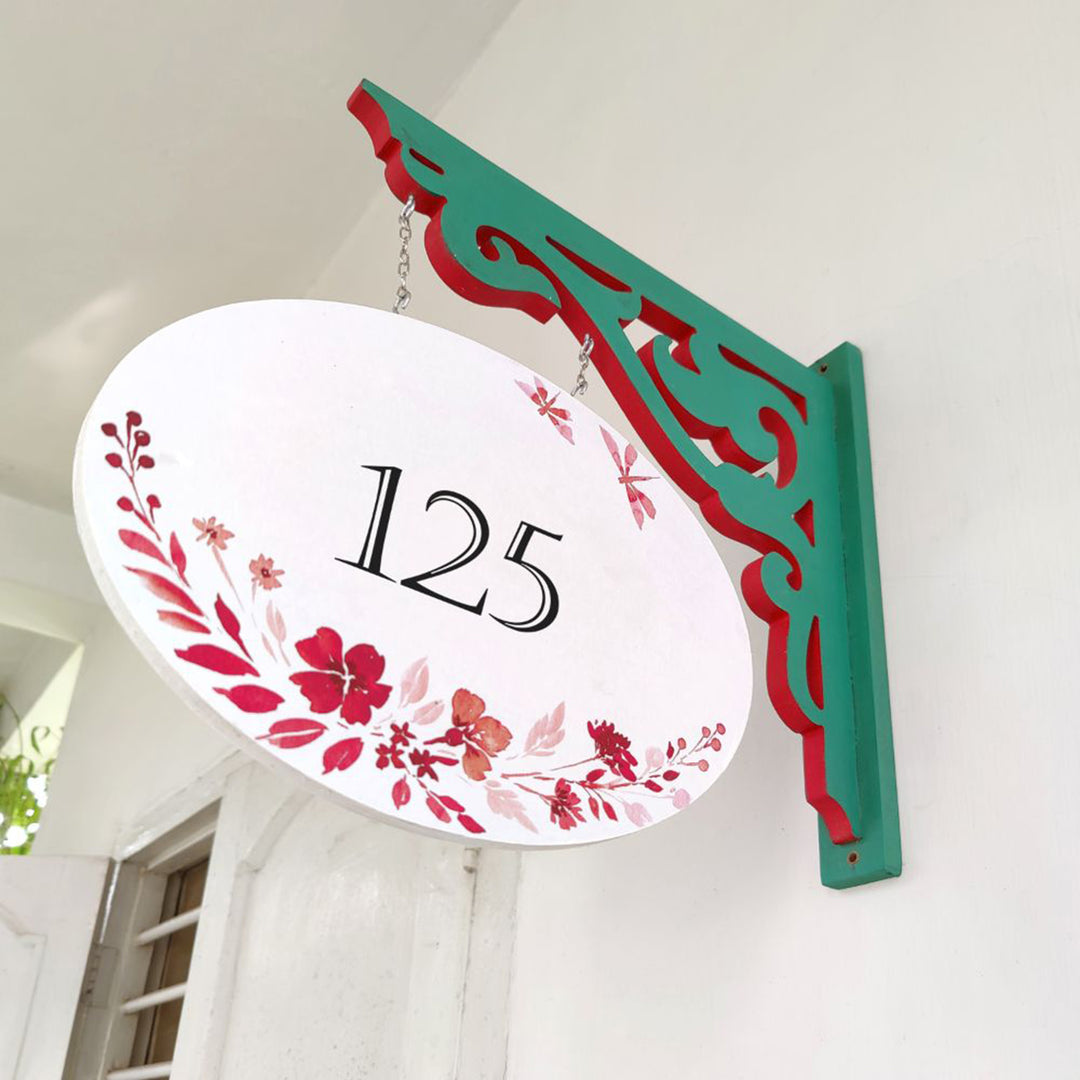 Hand-painted Oval Double Sided Hanging Nameplate