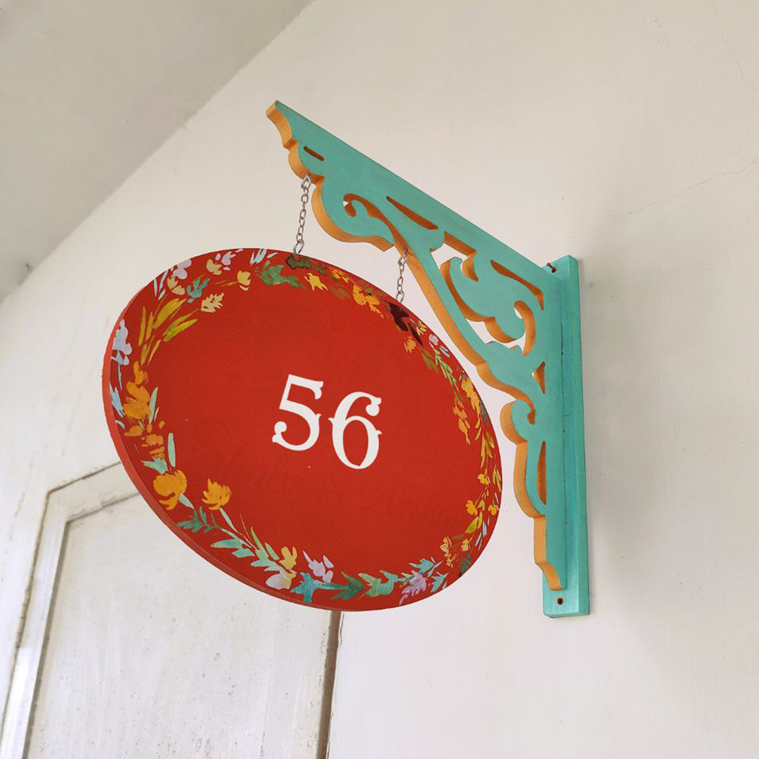 Hand-painted Oval Double Sided Hanging Nameplate