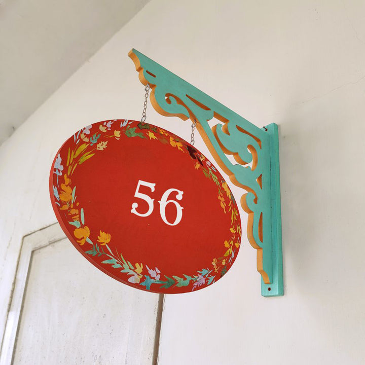 Hand-painted Oval Double Sided Hanging Nameplate