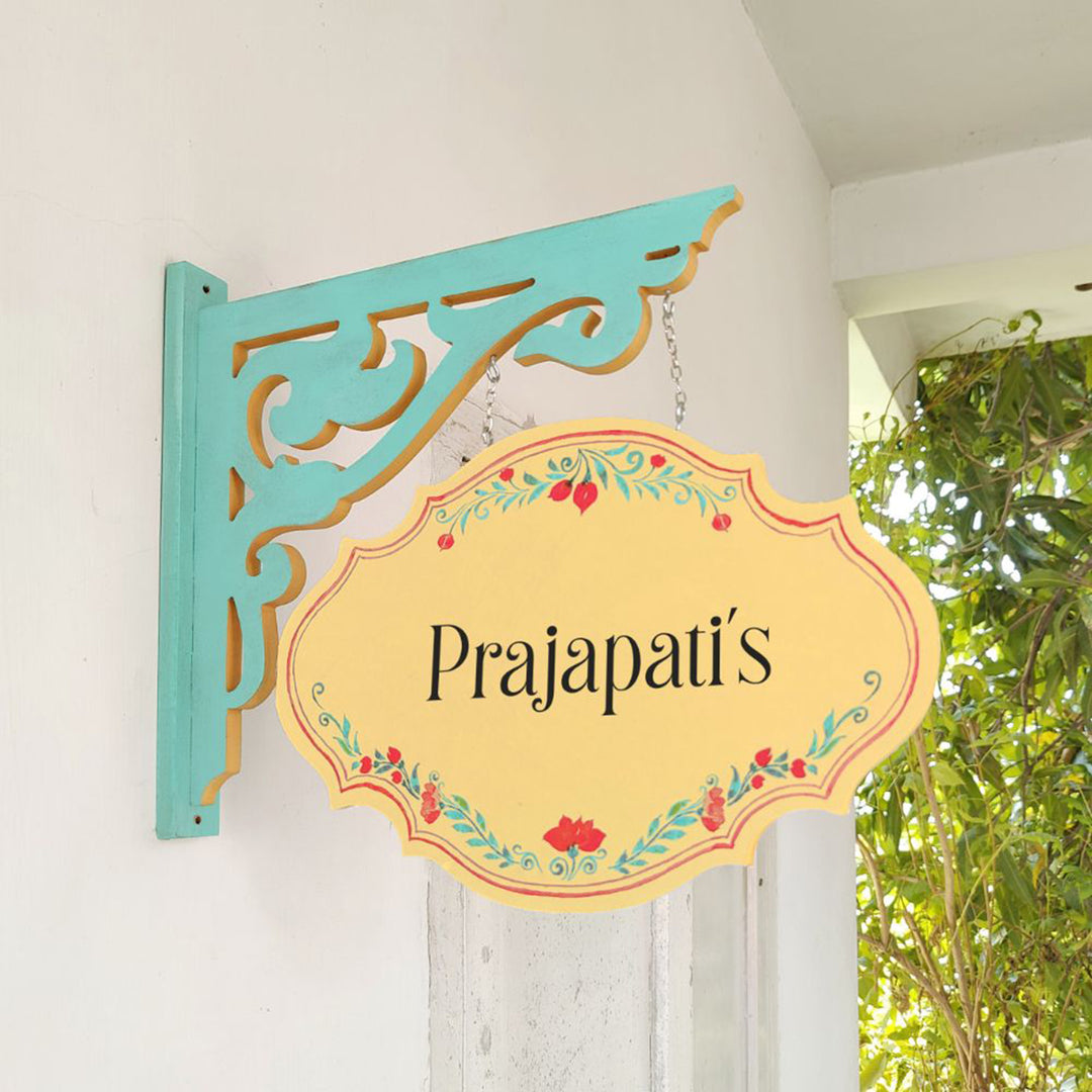 Hand-painted Victorian Double Sided Hanging Nameplate