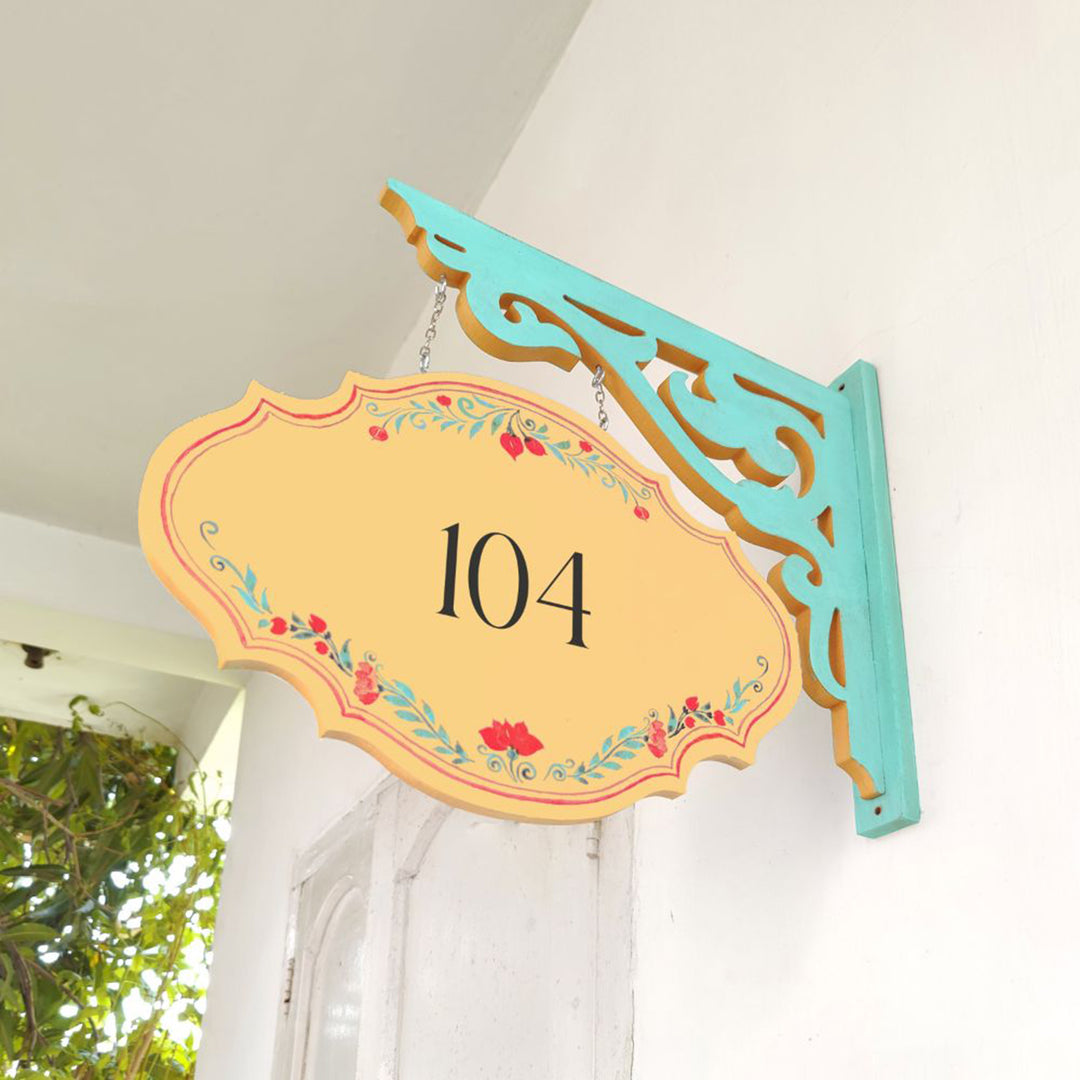 Hand-painted Victorian Double Sided Hanging Nameplate