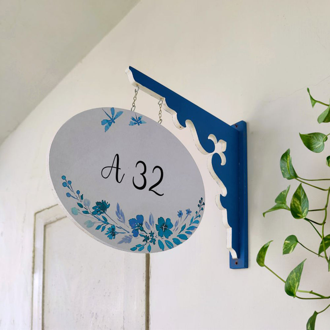 Hand-painted Oval Double Sided Hanging Nameplate