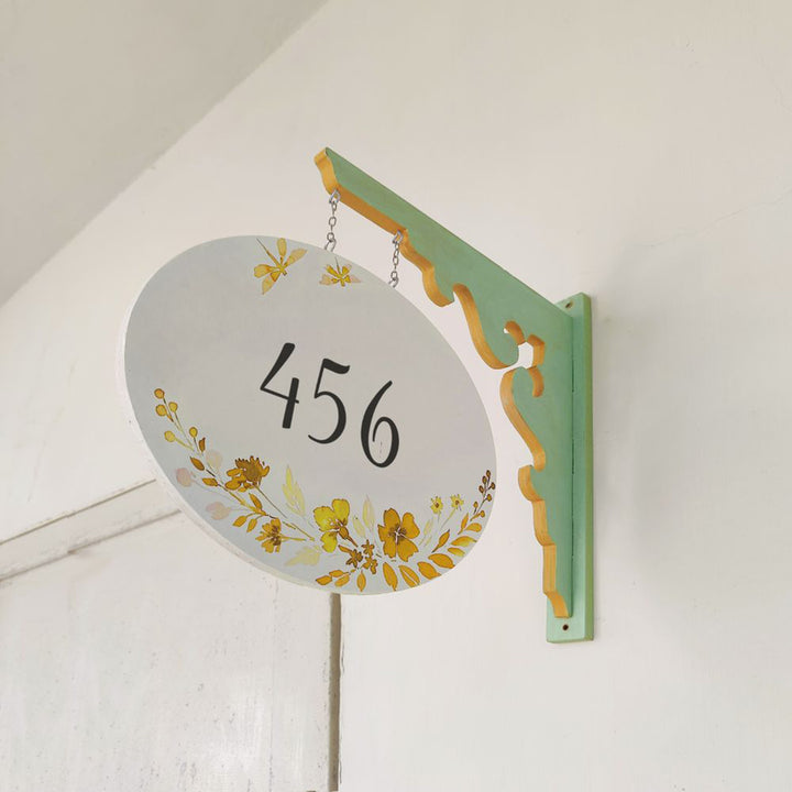 Hand-painted Oval Double Sided Hanging Nameplate