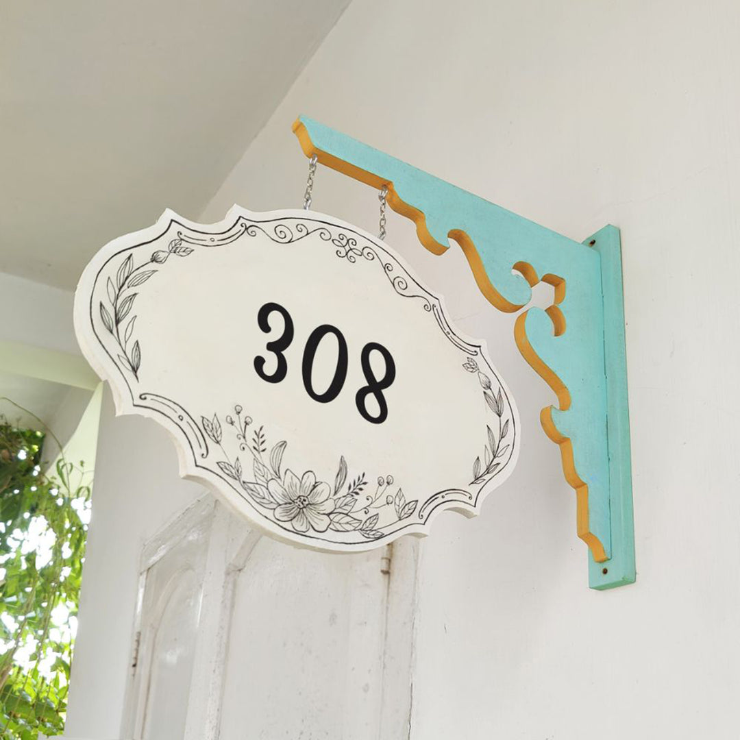 Hand-painted Victorian Double Sided Hanging Nameplate