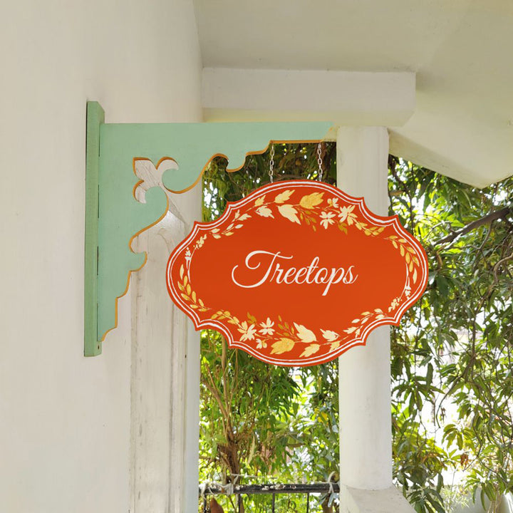 Hand-painted Victorian Double Sided Hanging Nameplate