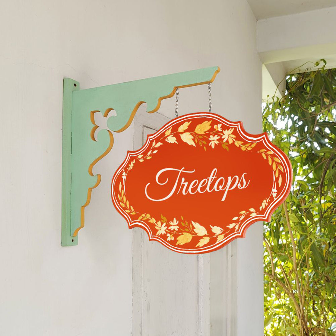 Hand-painted Victorian Double Sided Hanging Nameplate