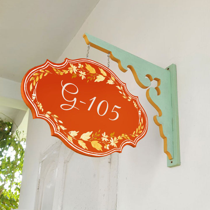 Hand-painted Victorian Double Sided Hanging Nameplate