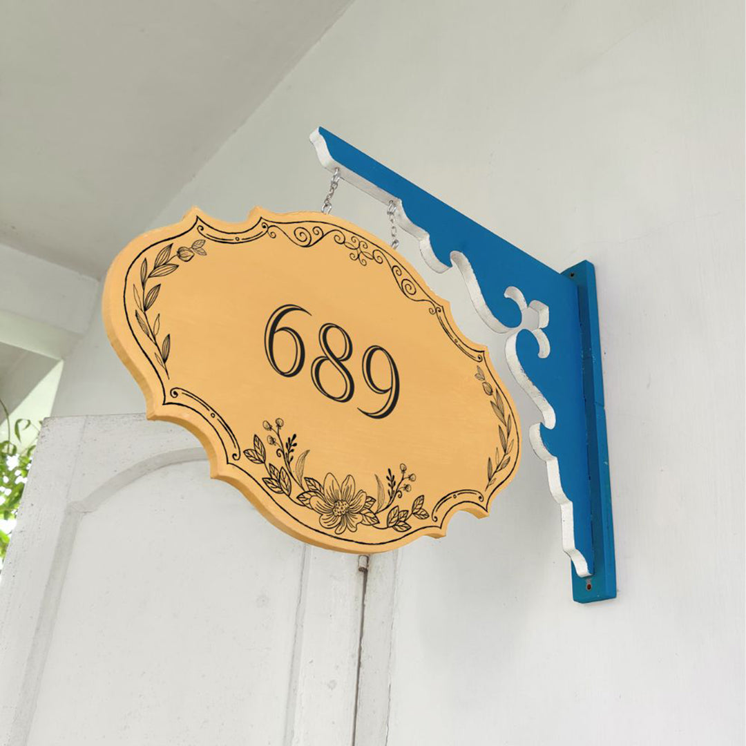 Hand-painted Victorian Double Sided Hanging Nameplate