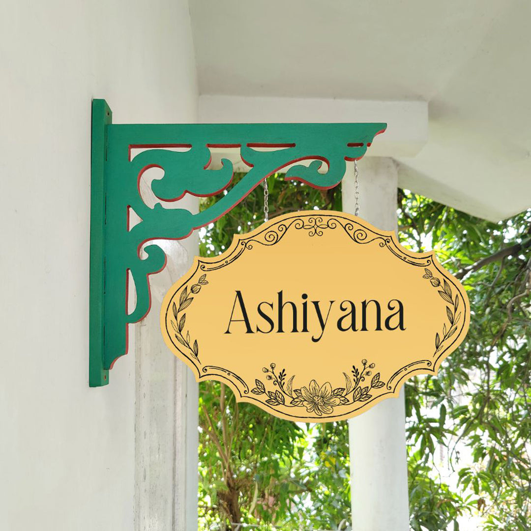 Hand-painted Victorian Double Sided Hanging Nameplate