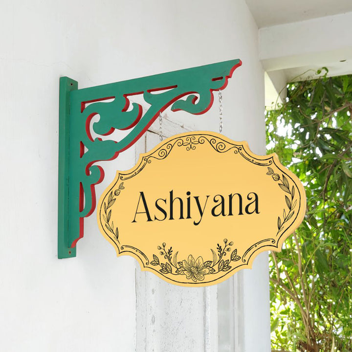 Hand-painted Victorian Double Sided Hanging Nameplate