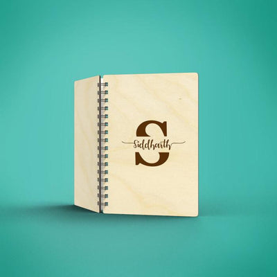 A5 Monogrammed Laser Etched Diary - Letter S