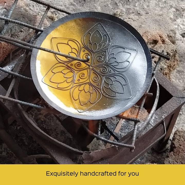 Copper Enamel Wall Plate - Brown Lotus in the Petal