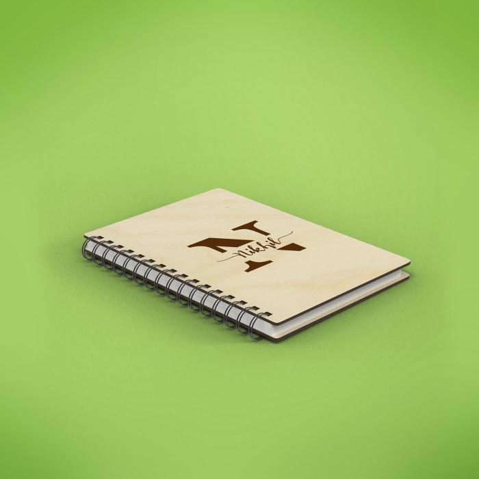A5 Monogrammed Laser Etched Diary - Letter N