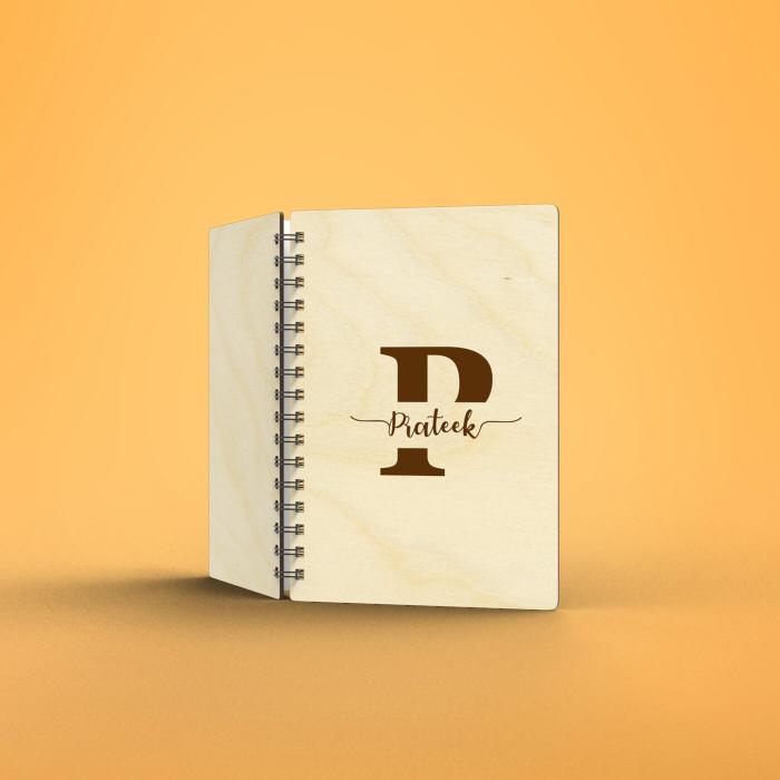 A5 Monogrammed Laser Etched Diary - Letter P