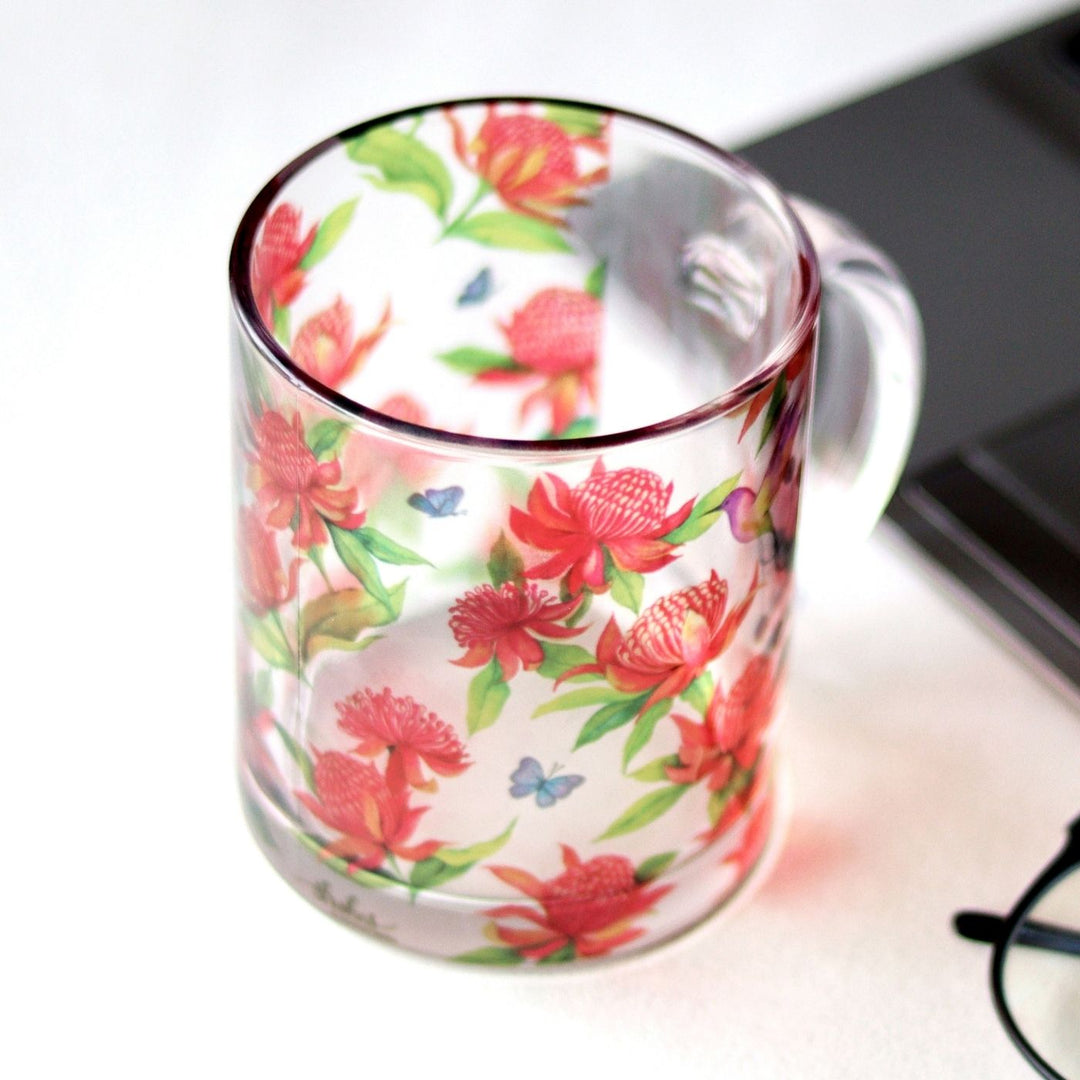 Delicate Printed Glass Mug I 350 ML