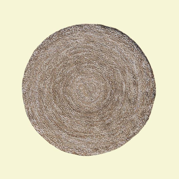 Brown & Grey Round Rug - 4 Feet