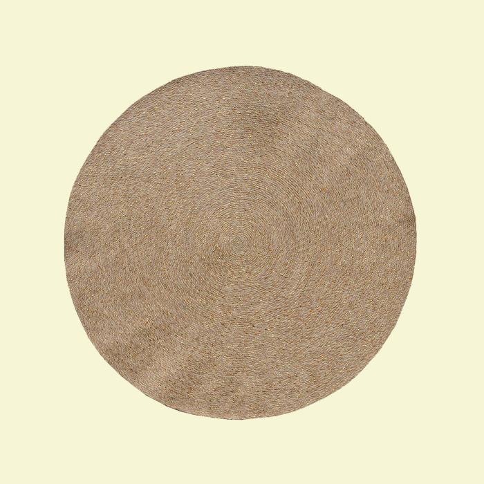 Natural Solid Color Round Rug - 4 Feet