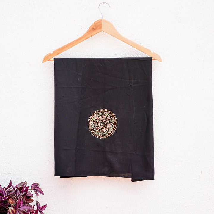 Black Unstiched Blouse Piece - Rogan Art