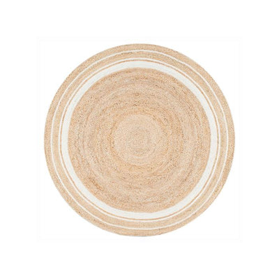 Natural Light Jute Multi Ring Rug - 5 Feet