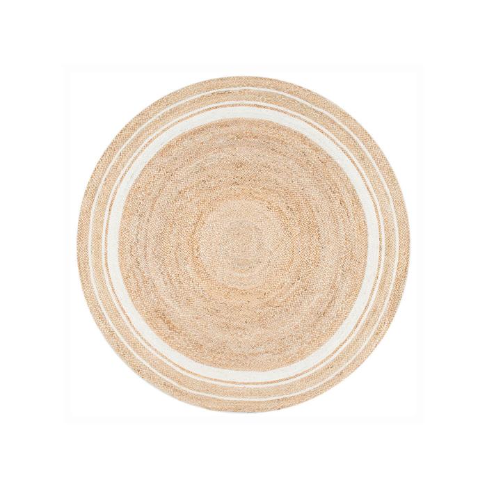 Natural Light Jute Multi Ring Rug - 5 Feet