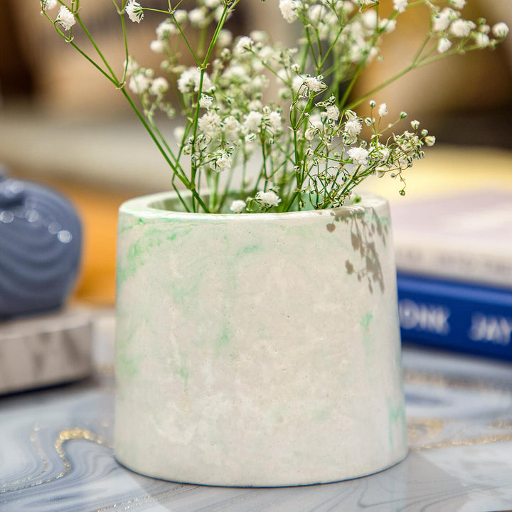 Classic White & Green Marbled Multi-Purpose Jar