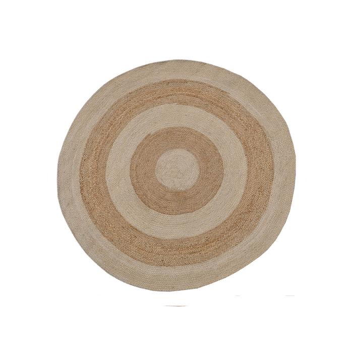 Tan & Beige Multi Ring Rug - 4 Feet