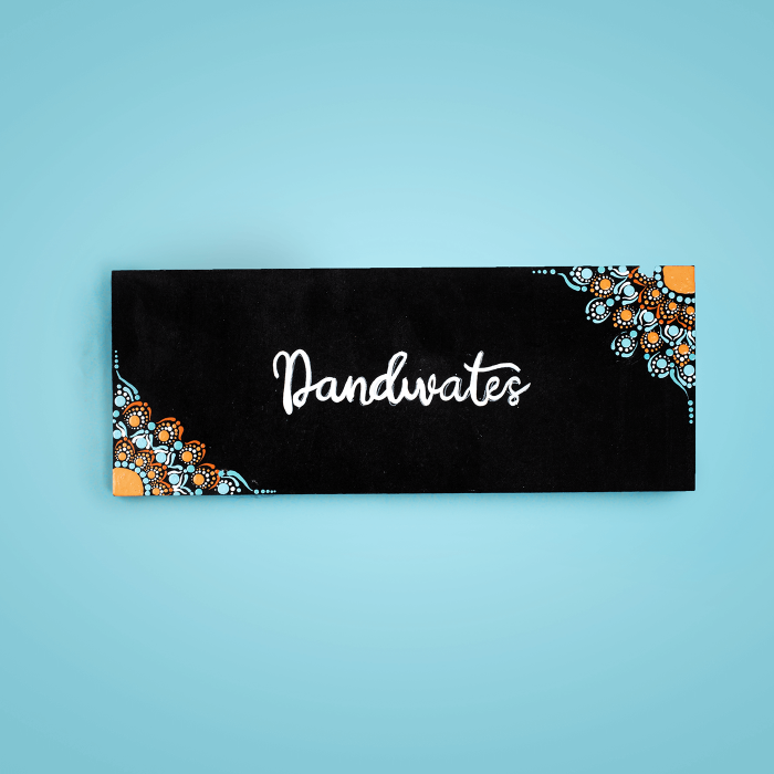 Handpainted Rectangular Mandala Dot Art Nameplate