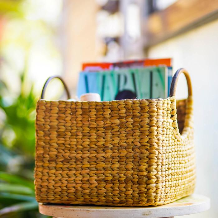 Kauna Organizer Basket with Cane Handles