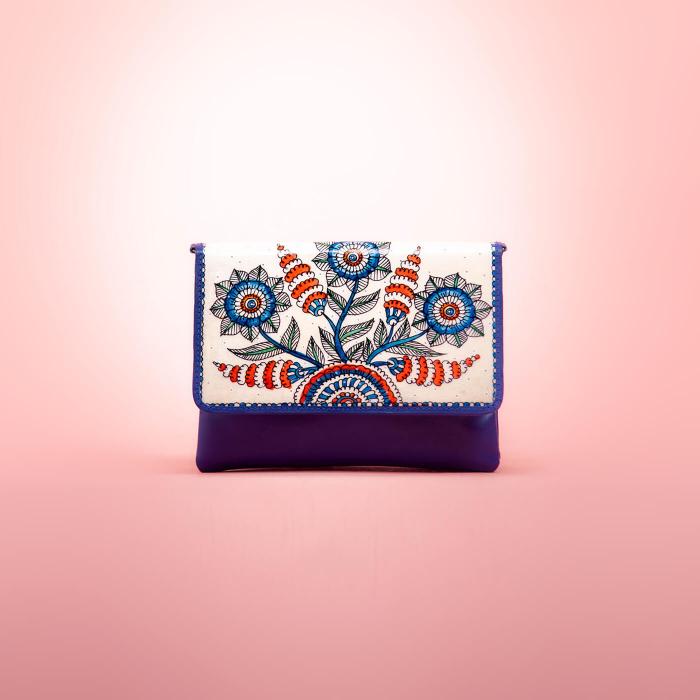 Vibrant Passion Flower Sling Clutch