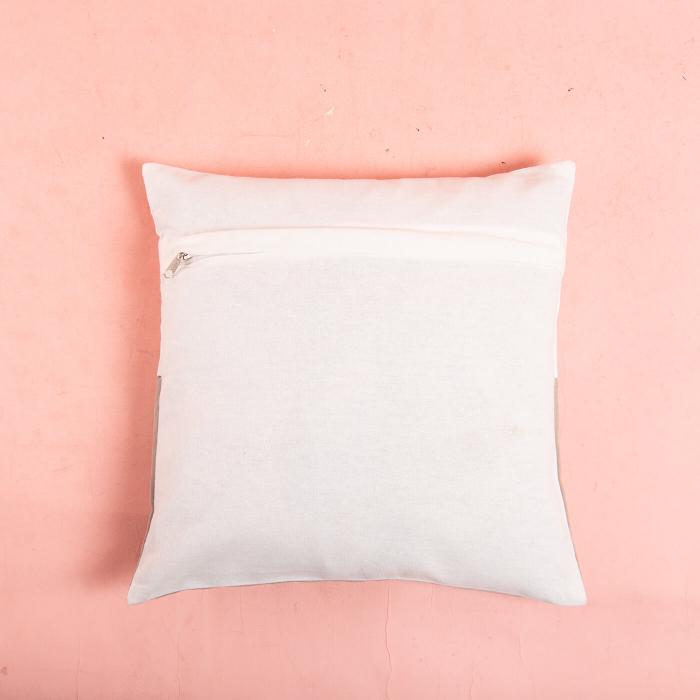 Hand-embroidered Dual Colour Cushion Cover - 40 x 40 cm