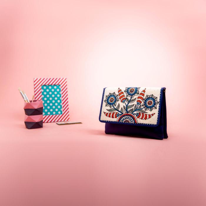 Vibrant Passion Flower Sling Clutch