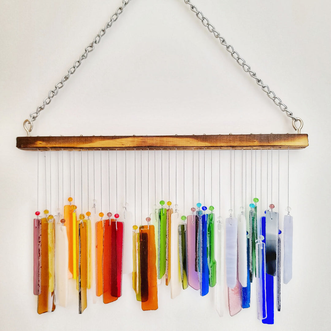 Rainbow Strip Gigantic Glass Windchime