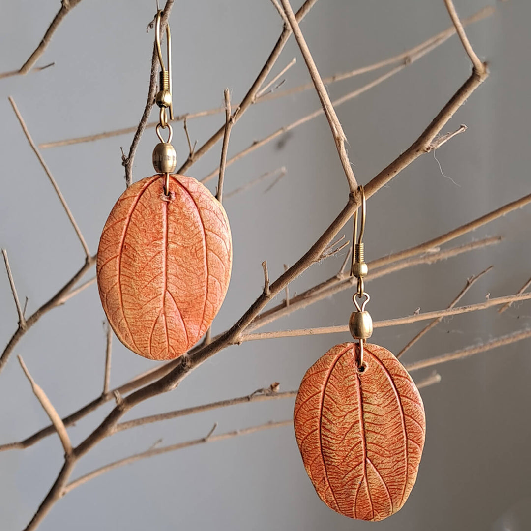 Paper Mache Berry Orange Leaf Dangler