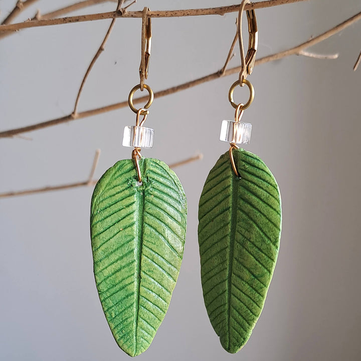 Paper Mache Yellowish Green Leaf Dangler