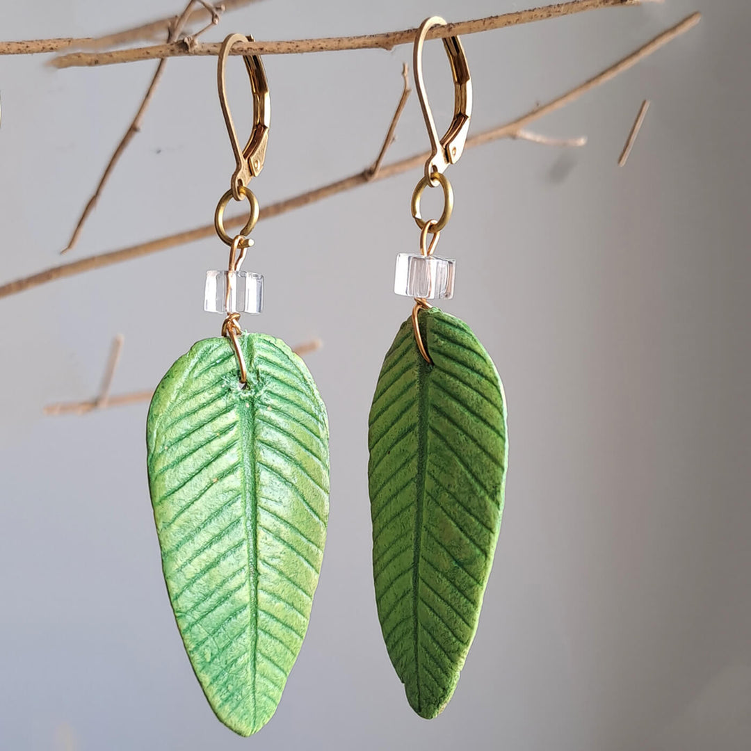 Paper Mache Yellowish Green Leaf Dangler